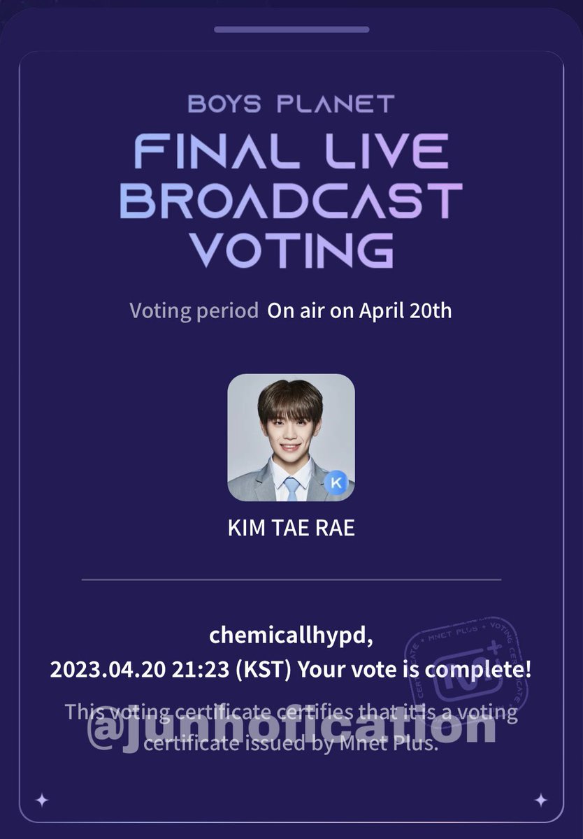 junhofication's tweet photo. final live voting https://t.co/EtMqxmvlRb