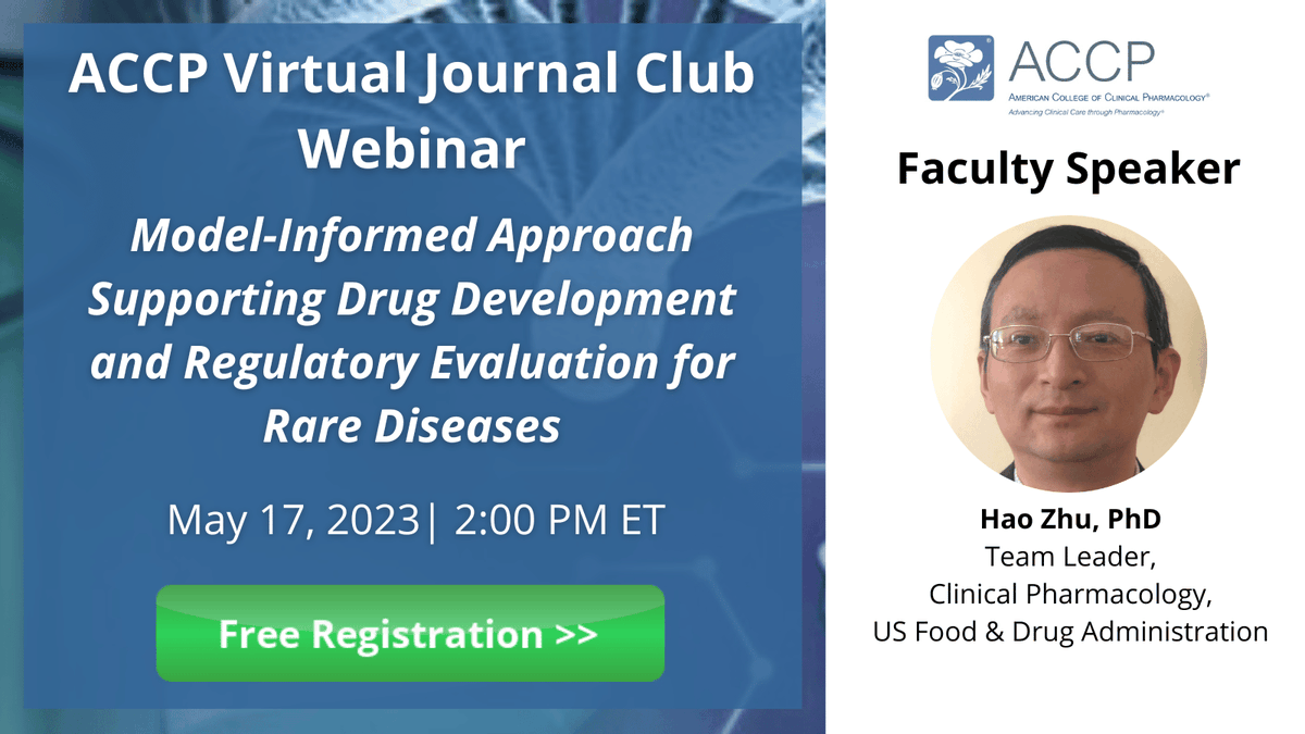 ACCP1_org's tweet photo. Register today for the ACCP Virtual Journal Club Webinar: Model-Informed Approach Supporting Drug Development &amp; Regulatory Evaluation for Rare Diseases.

May 17, 2023 | 2:00 PM ET

Secure Your Seat today: https://t.co/Dlp9A6Vb0Q
#RareDisease #MIDD #modelinformed #drugdevelopment https://t.co/19QA1dNM94
