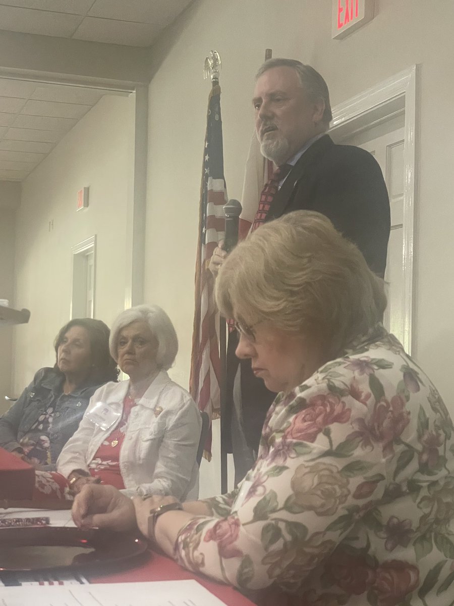 JudgeMinor's tweet photo. What a privilege for Judge Chris McCool and I to speak to the Republican Women of Coffee County yesterday at lunch. We both spoke about our campaigns and discussed the importance of the rule of law. We also discussed a couple of cases from the ‘22-‘23 term of SCOTUS. #Minor2024 https://t.co/Z1iL96m16F