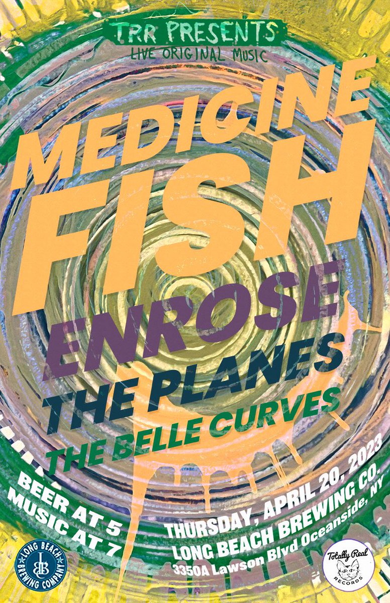 totallyrealrecs's tweet photo. Hey Long Island, we're throwing a free show tonight at Long Beach Brewing Co in Oceanside. come out! @MedicineFish @enrosemusic #theplanes @thebellecurves @Music__District https://t.co/pTg9ZnzANz