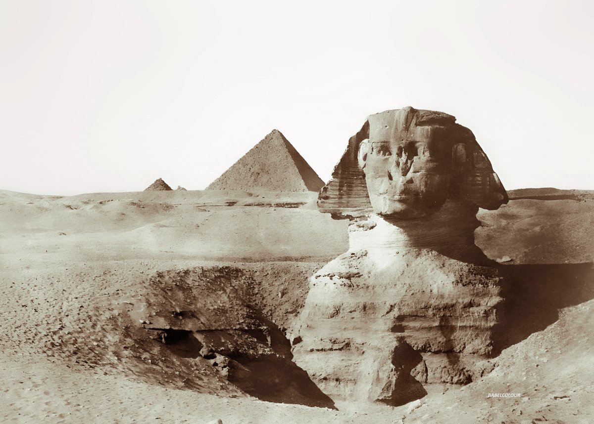 Something a little out of the ordinary for you today, as the image really appealed to me - it is the very first photograph ever taken of the Sphinx in Giza, Egypt, snapped by Maxime Du Camp 174 years ago, in 1849. It was first published 3 years later.