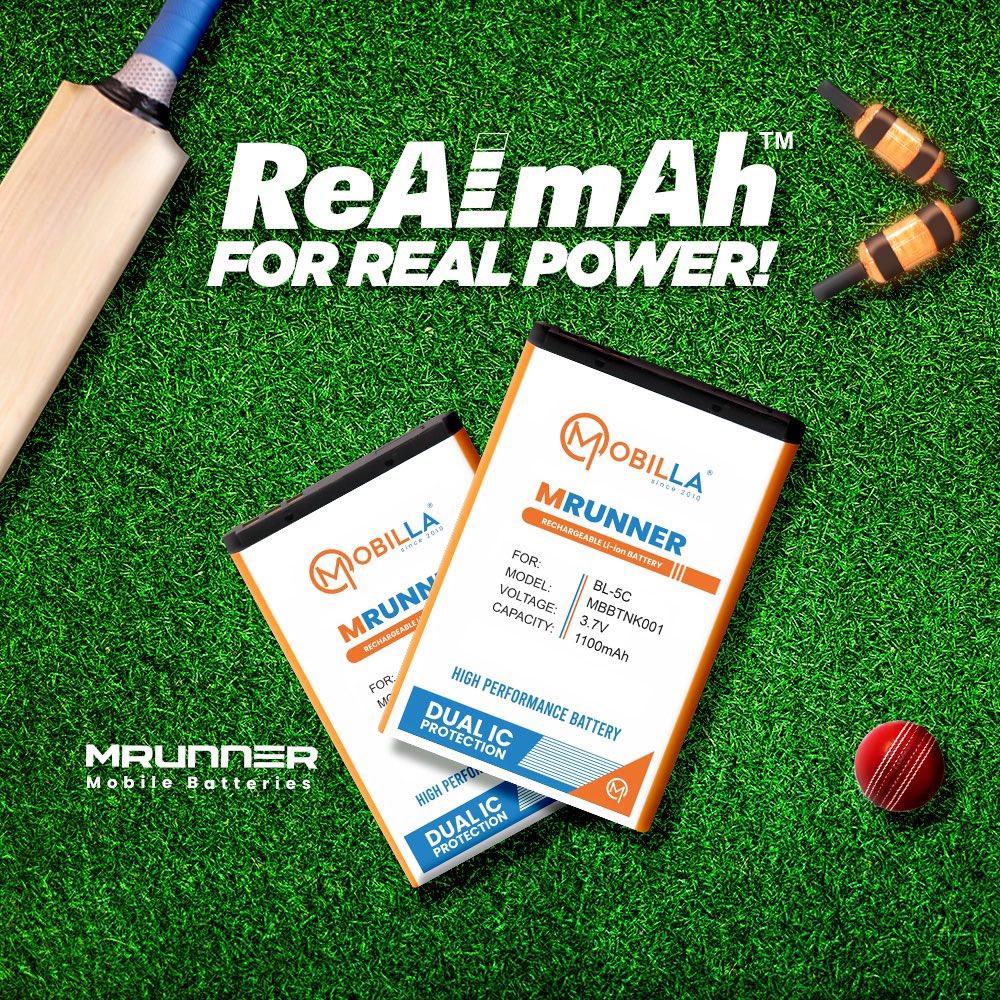 Mobilla0fficial's tweet photo. "Real power is obtained only from a real power source! 
 
Mobilla’s MRunner range of mobile batteries are enabled with ReALmAh and they deliver as promised!"
.
.
#mobilla #harpalkeliye #PlayYourWay #pyw #mrunner #battery #mobilebattery #mobillabattery #realmah #mah #ipl #ipl2023 #ipl23