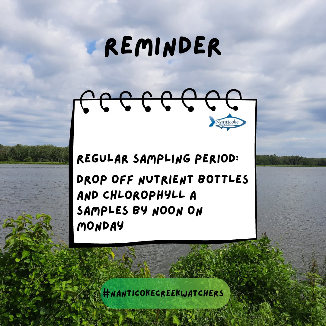 Nanticoke_River's tweet photo. Sampling Period 3 Reminder - https://t.co/H865OLYCIZ https://t.co/8Oey89Lquy