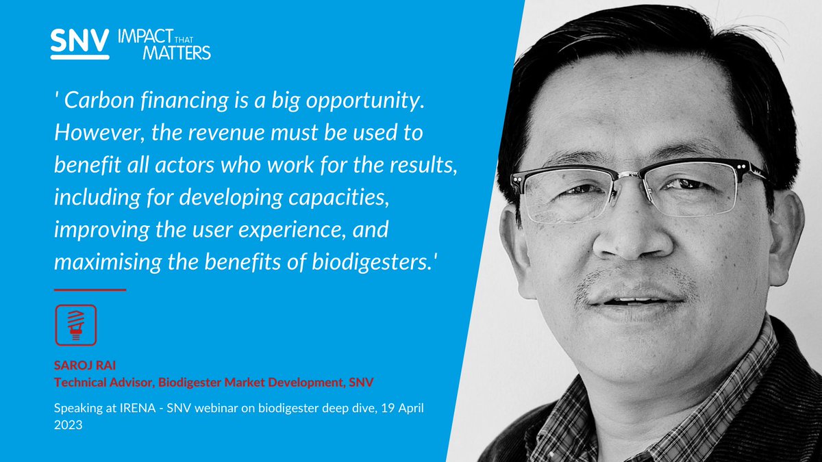Yesterday, <a href="/SNVworld/">SNV - find us on Bluesky as snv.org</a> expert <a href="/saraithulung/">Saroj Rai</a>  speaking on the topic of #carbonfinancing during an interactive deep dive session on #biodigesters.

This report on the status of biodigester implementation was also presented. See⬇️

bit.ly/3KT9o4X

#SDG7 #energyaccess