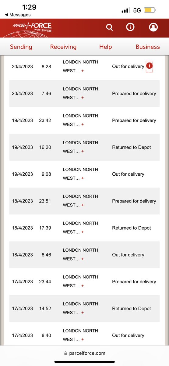 whiplash_doc's tweet photo. @parcelforce your service is a total joke - for last 4 days you are sending misleading message about delivery without attempting delivery - total waste of time https://t.co/4F9tsOlhJT
