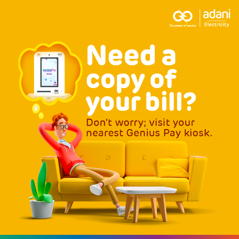 Adani_Elec_Mum's tweet photo. With our Genius Pay kiosks around you within every 2kms, you can go and get your bill copy quickly!
#AdaniElectricity #GeniusPay #SelfHelpKiosks #BillPayment #Electricity #Mumbai