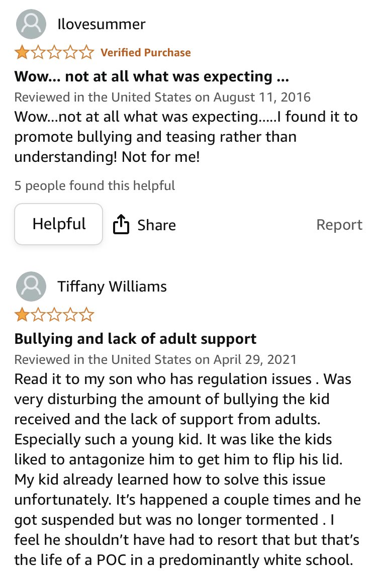 SarahDoingStuff's tweet photo. Then, she had this 2 days later. She implies it’s the child’s fault 4 being bullied. Ofc, she never calls out the name calling. So, I’m guessing these 📚 will continue to cause harm despite her knowing she needs to do better.
@NCYI
#bullying #juliacook #ableism #victimblaming https://t.co/I3zp6LBYDg