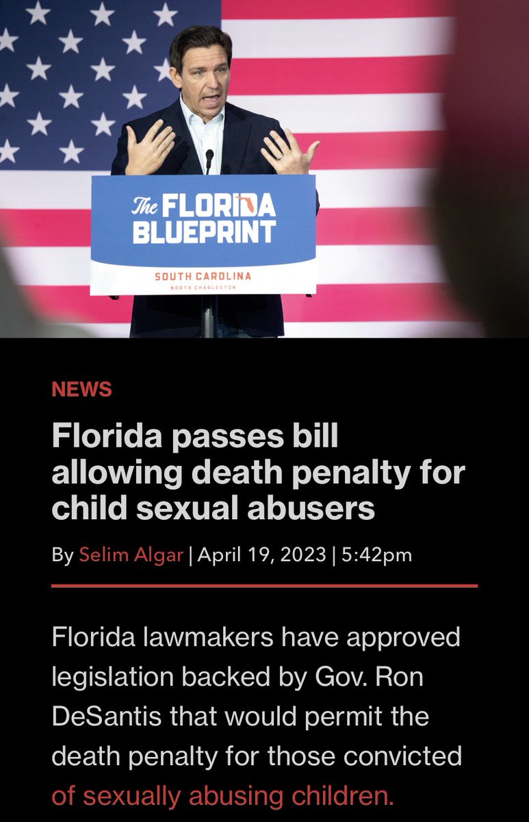 emeriticus's tweet photo. DeSantis gives groomers the death penalty. Trump gives them favor and access. https://t.co/R9tO7o9APV