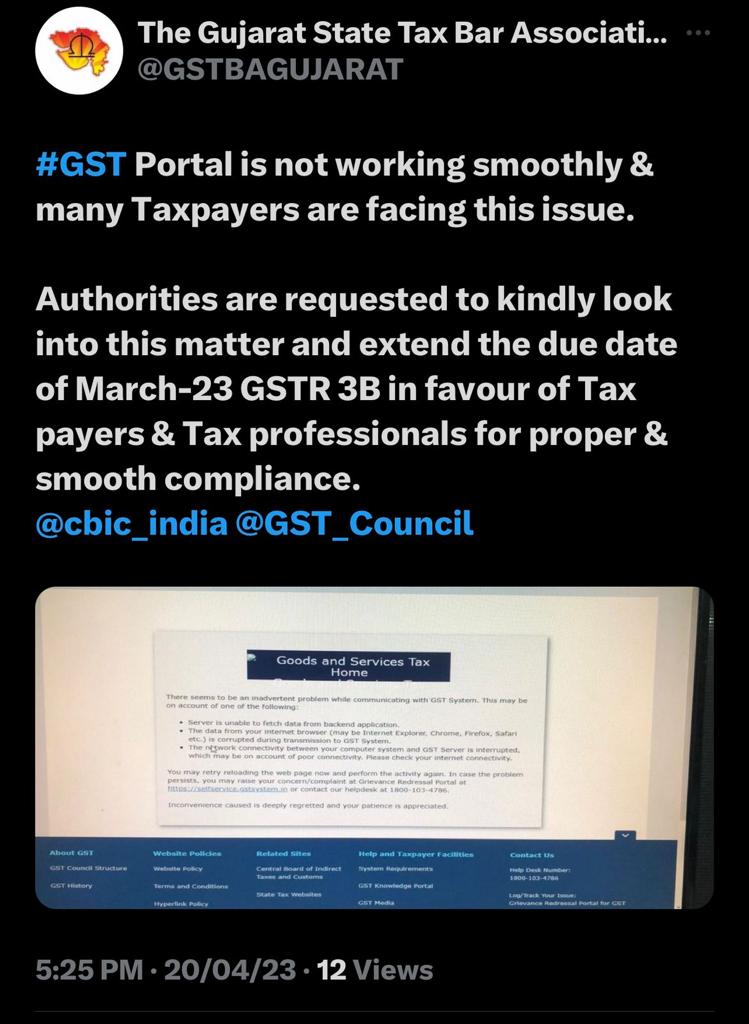 sskabra's tweet photo. @cbic_india Portal not working since morning https://t.co/duuT3dlL79