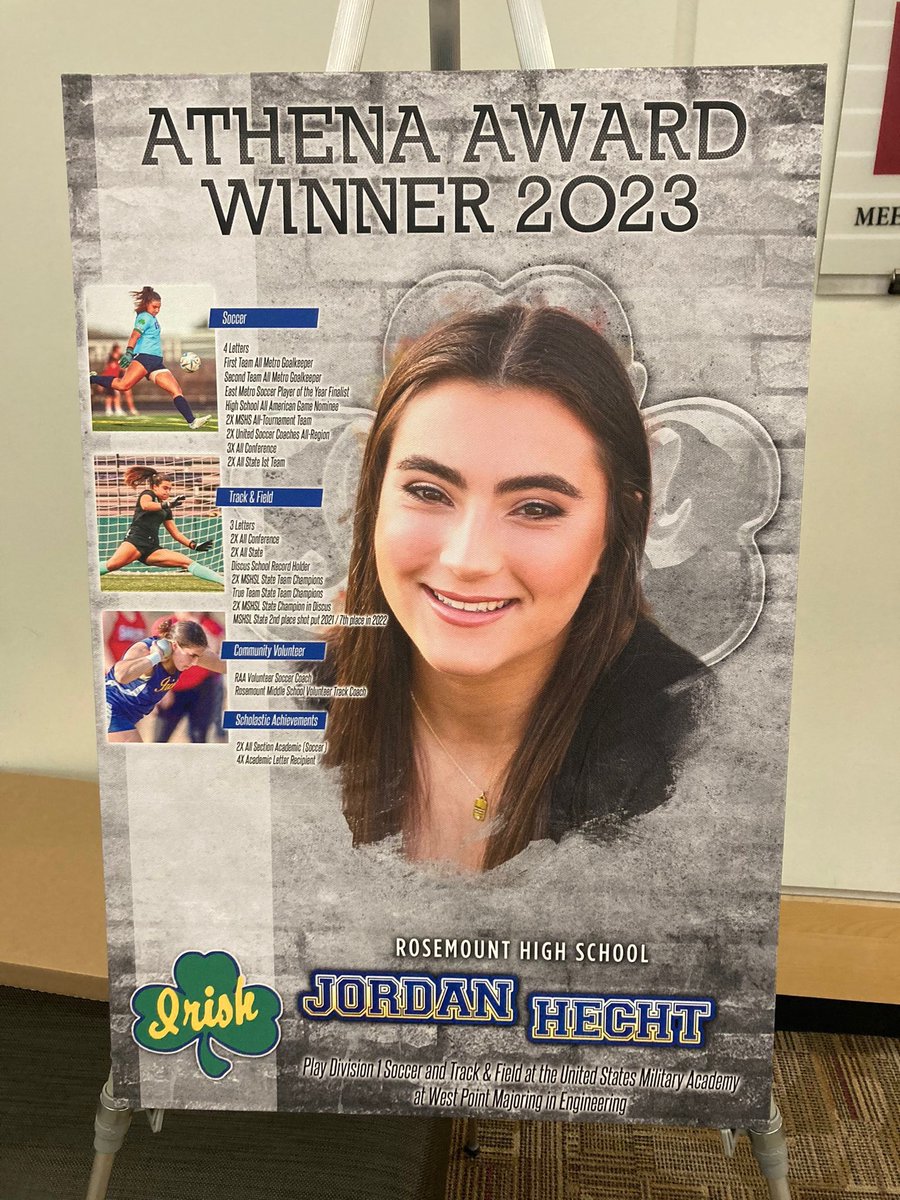 rhsirishsoccer's tweet photo. Congratulations to Jordan Hecht on being named Rosemount’s Athena Award recipient! https://t.co/I9bqke94lE