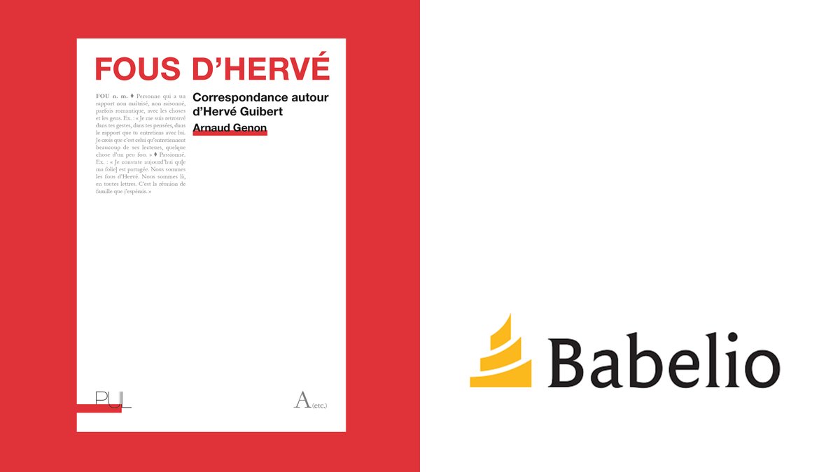 PULyon's tweet photo. Nos lecteurs sur @Babelio !
Des critiques de «Fous d'Hervé : #Correspondance autour d'#HervéGuibert », d'Arnaud Genon (coll. « #Autofictions, etc. », #PULyon, 2022), à découvrir : https://t.co/a0fcNnYipY
Merci à eux !
#SIDA #litterature #video #photo #MasseCritiqueBabelio https://t.co/iBoHqWiQLO