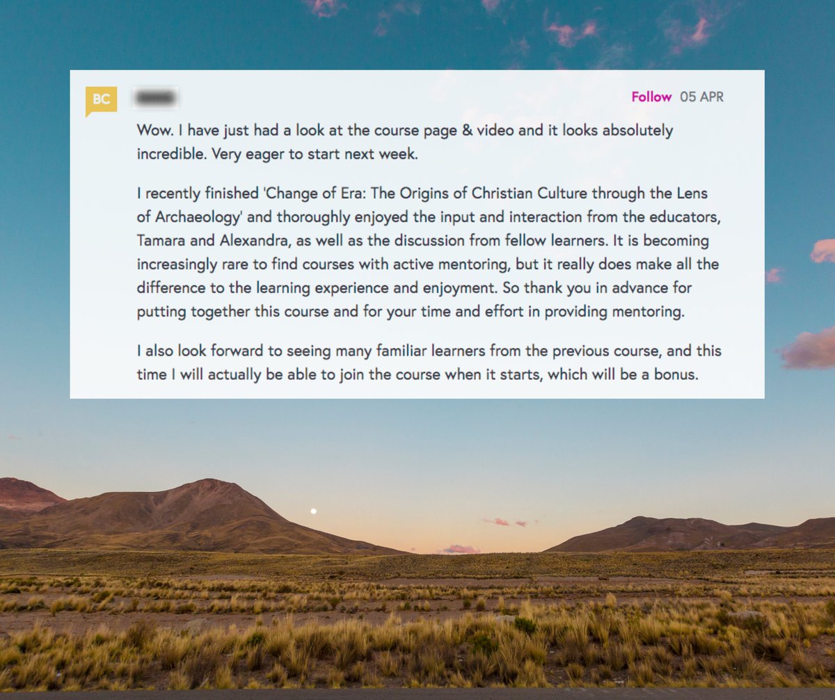MoocsUnipd's tweet image. What do our learners have to say about our newest @FutureLearn course "Historic Landscape Archaeology: Approaches, Methods, and Beneficiaries"?
Sign up now: unipd.link/HistoricLandsc…
#FLHistoricLandscapeArchaeology #unipd #MOOCs #elearning