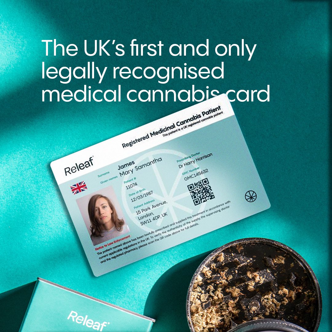 releaf_uk's tweet photo. It’s a big moment for cannabis in the UK.

Today, we’re finally launching the first fully-certifiable medical cannabis patient card.

It's the first-ever card – in Britain – to provide instant digital access to a patient’s prescription for law enforcement. https://t.co/rNzTCmIX3S