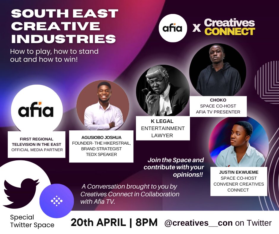 Creatives__con's tweet photo. The Creative world is changing fast!
Creatives are taking their stance, What of you??
Let’s gather here in the evening to discuss the future of South Eastern Creatives!
#CreativeGingerUnleashed🔥 https://t.co/DtefDP9Awb