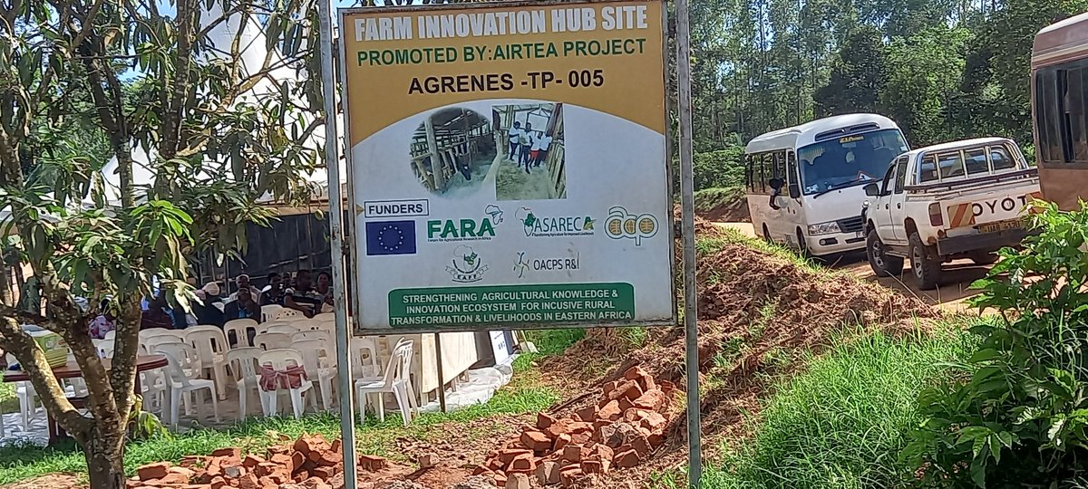 kasozinasser's tweet image. Glad to learn about the Dairy farm innovation hub in Mityana, which is supported by @OacpsProgramme under the #AIRTEA project funded by  European union. Technologies such as charcoal briquettes from Biogas,  hay,  feed pellets, silage, drought tolerant cowshed.