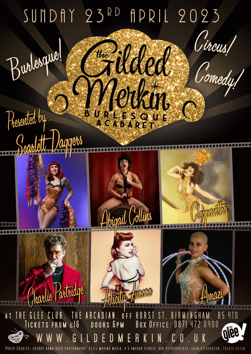 GleeClubBham's tweet photo. ✨ TONIGHT✨

The @GildedMerkin, featuring @ScarlettDaggers, @TheAbiCollins, @Cleopantha, @carlporridge, Felicity Furore &amp; Amazí  

Doors: 6pm
Last entry: 6:45pm
Approx finish: 9:45pm

🎟 Tickets can be purchased on the door or in advance from https://t.co/a6hhbINavH https://t.co/VhGG01jfnQ