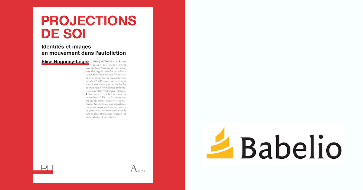 PULyon's tweet photo. Nos lecteurs sur @Babelio !
Des avis sur "Projections de soi" d'Élise Hugueny-Léger (coll. « #Autofictions, etc. », #PULyon, 2022), à découvrir : https://t.co/HWzTeG94wU
#margueriteduras #christineangot #annierernaux #journalintime #litte #roman #autobio #cinema #photo #video https://t.co/GTlsSGzZlv