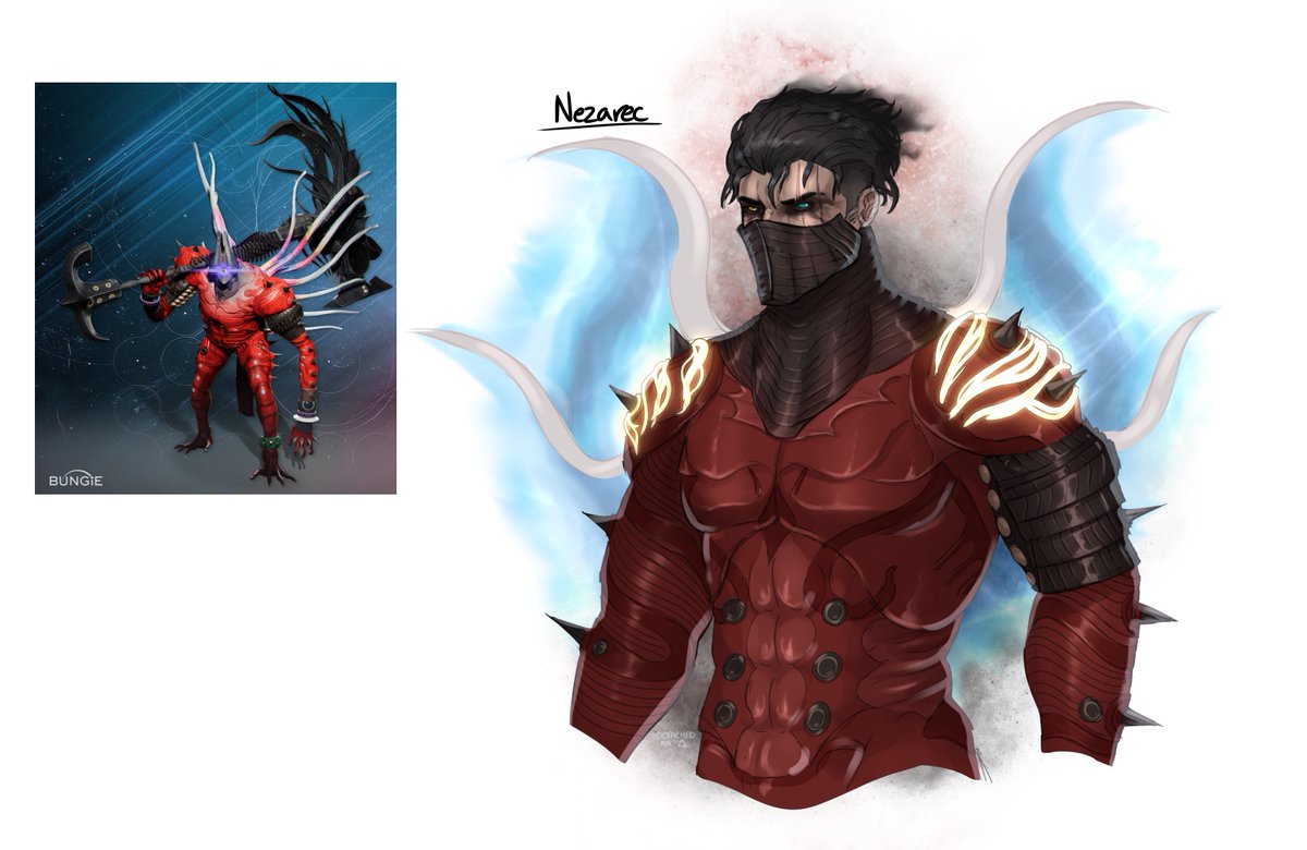 DetachedFox's tweet photo. The brain rot for human Nezarec and Rhulk is in full steam, so finally got around to human Nezzy :3 

Much less shitty sketch than Rhulk and built like an absolute brick shit house 

#Destiny2Art #Destiny2 https://t.co/MO7D5tCl9k