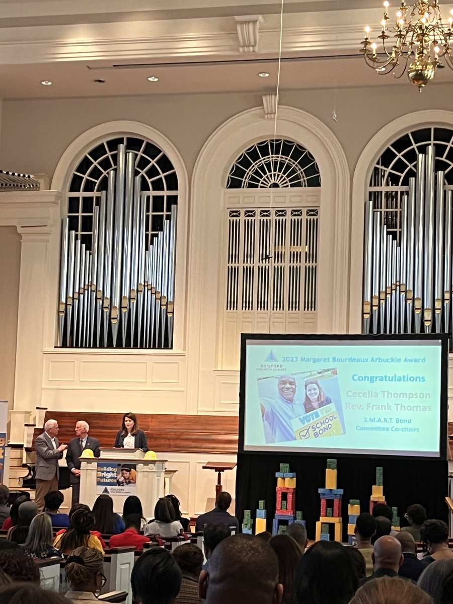 candacetucker1's tweet photo. A very bright morning ☀️ at the @GuilEducation #EdSummit2023 celebrating education in #soGSO and a BIG 👏🏾👏🏾👏🏾👏🏾👏🏾👏🏾 for my friend and leader Cecelia Thompson for receiving the Margaret Bourdeaux Arbuckle Award https://t.co/sc1MMuzmqB