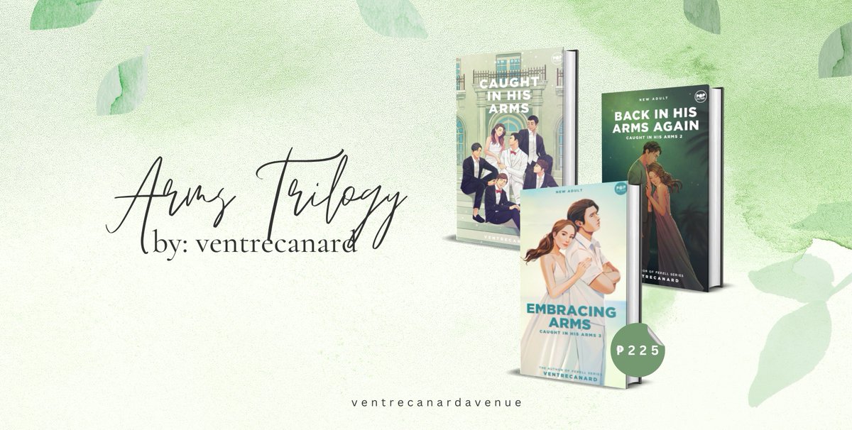 Three books, one unforgettable story. The wait is over angels! The final installment of the Arms Trilogy, Embracing Arms is now here. Get your own copies first on April 30 at Robinsons Galleria Atrium. 💚