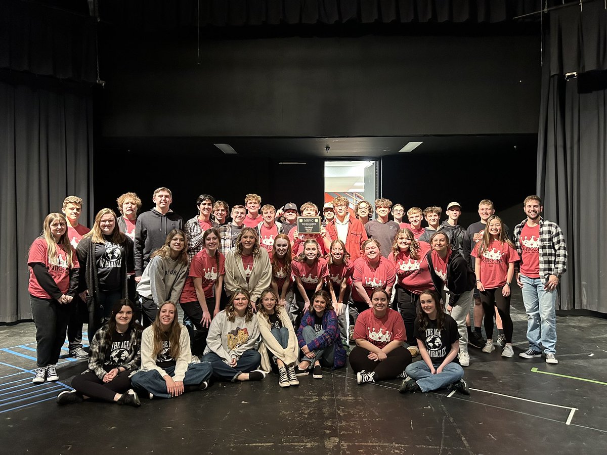 Today this group competes at State! We take the stage at 3:50. Break a leg cast and crew of Antigone!