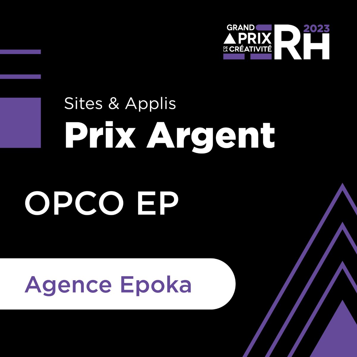 Le prix argent 🥈 de la catégorie Sites &amp; Applis est attribué à <a href="/OPCO_EP/">Opco des Entreprises de Proximité</a> et l’agence @epoka_agency pour le projet : Orée

Félicitations pour ce prix 🏆

#CréaRH #Révélation #GPCRH2023 #ACCE