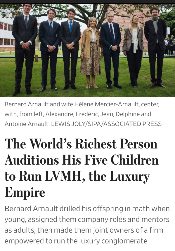 World's richest person auditions his children to run his luxury