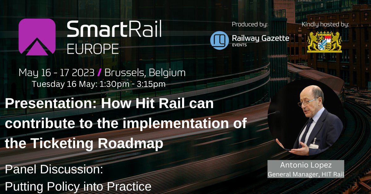 HITRail's tweet photo. On Tuesday 16 May we will be speaking at #SmartRailEurope, in the session 'Putting Policy into Practice'. If you would like to attend and take part in the discussion, please register by following this link: https://t.co/vd01P2VAGy https://t.co/N4lqURT6s1