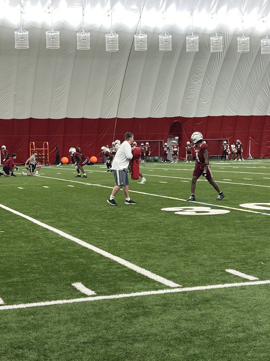 At UMass Football spring practice.