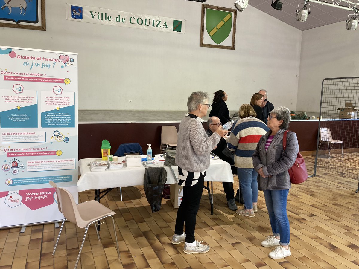 RabhaBenalla's tweet photo. Journée #depistages #auditifs #visuels #diabete #tension #fragilite #aidants dans le cadre de la #conferencedesfinanceurs en partenariat avec la commune de Couiza le @departement Aude le soutien financier de @CNSA_actu avec des professionnels de santé @UnsaAsm @MutGrandSud https://t.co/7C1V6DkPi6