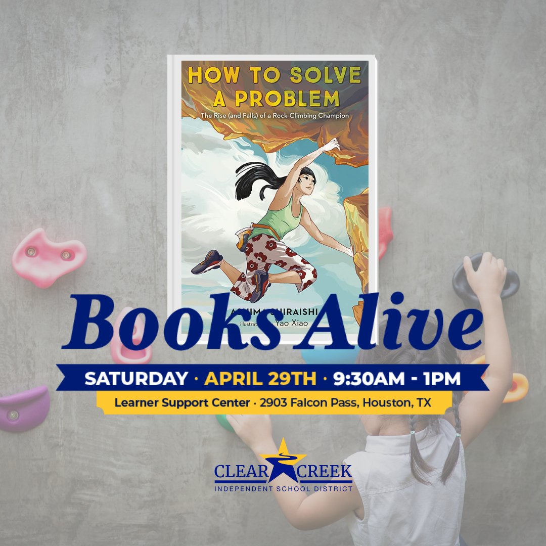 Do you like rock climbing?  Interested in trying? Books Alive will have a rock climbing tower, along with many other arts and crafts activities, inflatable carnival games, face painting, and more!  Sign up here  ccisd.net/booksalive