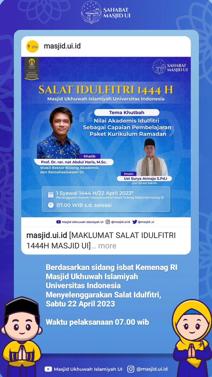 masjid_ui's tweet photo. [MAKLUMAT SALAT IDULFITRI 1444H MASJID UI] https://t.co/W9tBV5GRdr