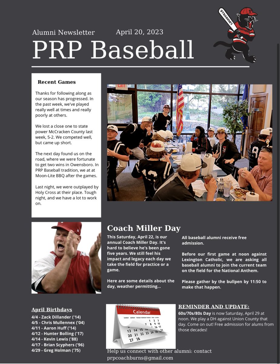 Baseball Newsletter