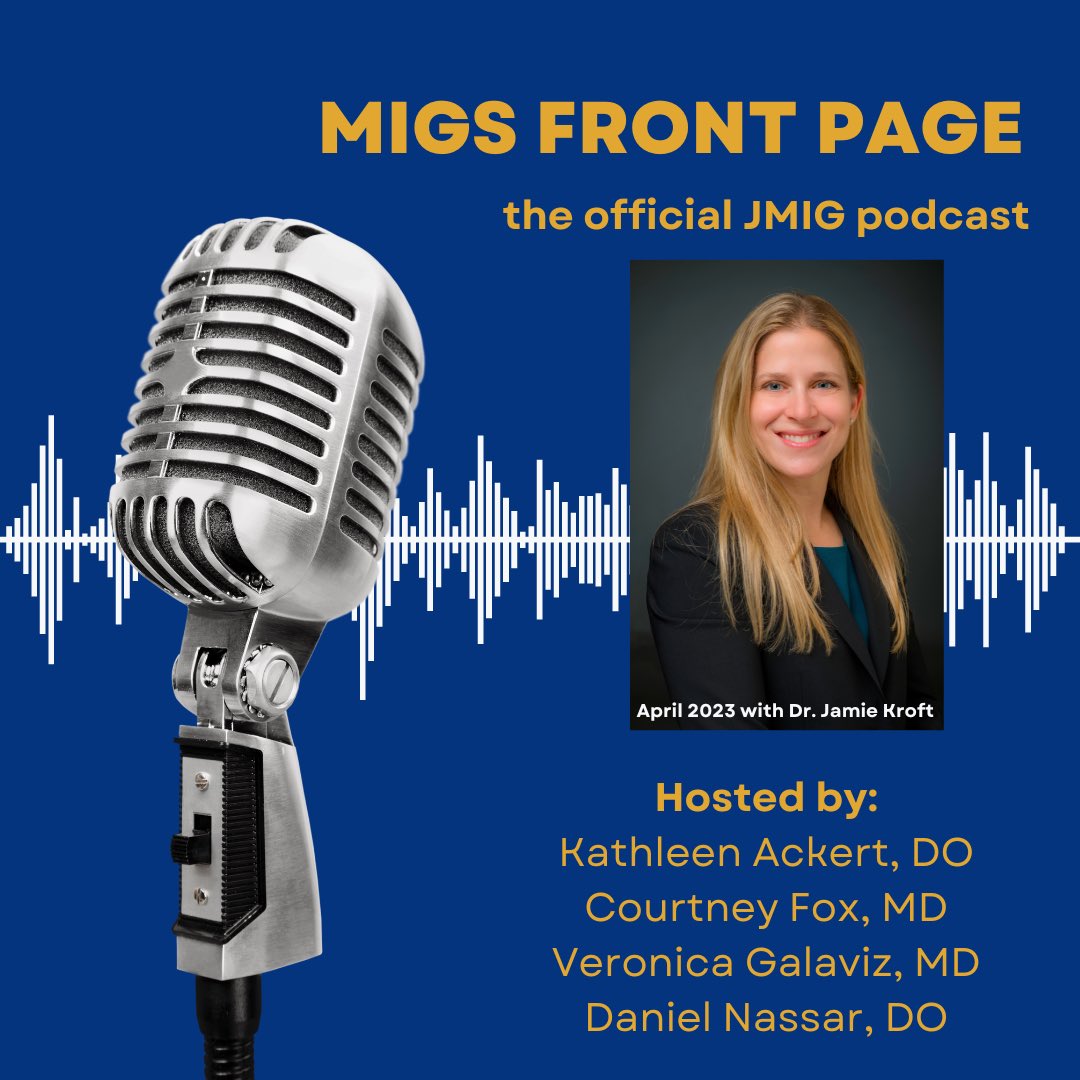 Welcome <a href="/DrJamieKroft/">Jamie Kroft</a> to the #MIGSFrontPage podcast, where we discuss her recent JMIG paper on route of hysterectomy after cesarean birth. With hosts <a href="/CourtneyFoxMD/">Courtney Fox</a> and <a href="/AckertKathleen/">Kathleen Ackert, DO</a> 🎙️⭐️💙 <a href="/FMIGS1/">FMIGS</a> #MIGS