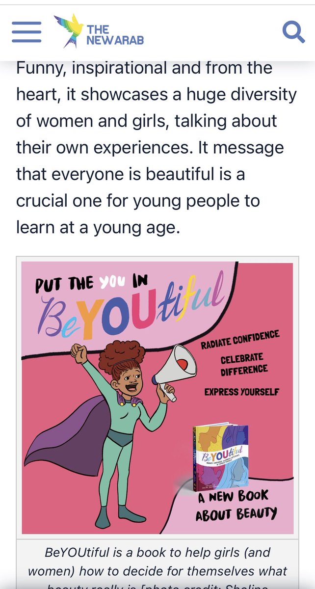 loveinheadscarf's tweet image. Lovely to see some great book recommendations for kids this Eid from @sarahshaffi @The_NewArab and definitely feeling a glow that my book for girls #BeYOUtiful is featured. Get one of these books for a kid you love (or for yourself!)
newarab.com/features/best-…