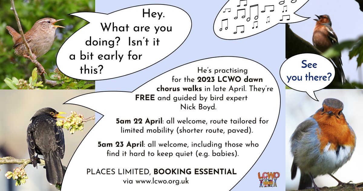 Last chance to book for this weekend's free expert-led dawn chorus walks <3

eventbrite.co.uk/o/low-carbon-w…