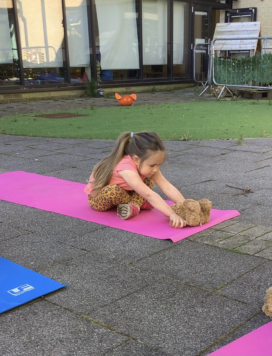 KinrossPrimaryS's tweet photo. Nursery children chose to sign up for our ‘Breathing Teddies’ activity and yoga outdoors. 🧸🧘#Kinrossnursery #Article29 #wellbeing https://t.co/EVbr7HlTSp
