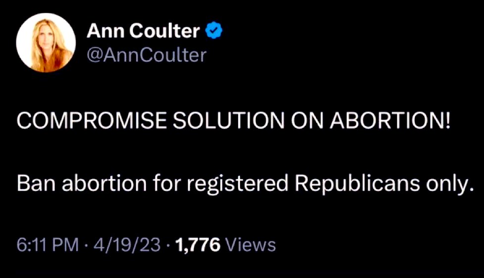 On 420 day even Ann Coulter makes sense.