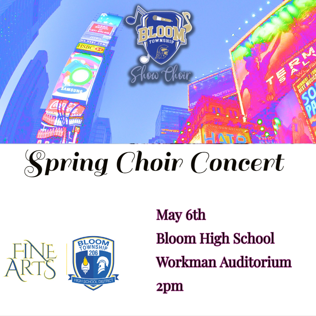 Tiffany Insalaco (@sd206finearts) on Twitter photo Our Fine Arts Team we would like to cordially invite you to our Spring Choir and Band concerts!
May 6th Bloom High School Workman auditorium.
Choir 2pm
eventbrite.com/e/602576361117
Band 6pm
eventbrite.com/e/590408416467
<a href="/DrNavarre/">Supt. Lenell Navarre</a> <a href="/DrJLAnderson/">Dr JLAnderson</a> <a href="/PrincipalKeene/">Glynis Keene</a> <a href="/Bloomtwpbands/">Michael Bielecki</a> <a href="/bloom_choir/">BloomTownshipDistrict206Choir</a> Our Fine Arts Team we would like to cordially invite you to our Spring Choir and Band concerts!
May 6th Bloom High School Workman auditorium.
Choir 2pm
eventbrite.com/e/602576361117
Band 6pm
eventbrite.com/e/590408416467
<a href="/DrNavarre/">Supt. Lenell Navarre</a> <a href="/DrJLAnderson/">Dr JLAnderson</a> <a href="/PrincipalKeene/">Glynis Keene</a> <a href="/Bloomtwpbands/">Michael Bielecki</a> <a href="/bloom_choir/">BloomTownshipDistrict206Choir</a>
