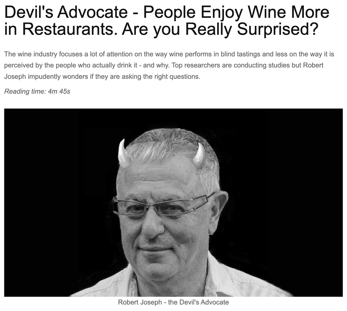 robertjoseph's tweet photo. Study by top researcher shows that Britons apparently enjoy wine more in restaurants than at home

Are you surprised?

https://t.co/syoDDV6ovX https://t.co/hyB6siF05p