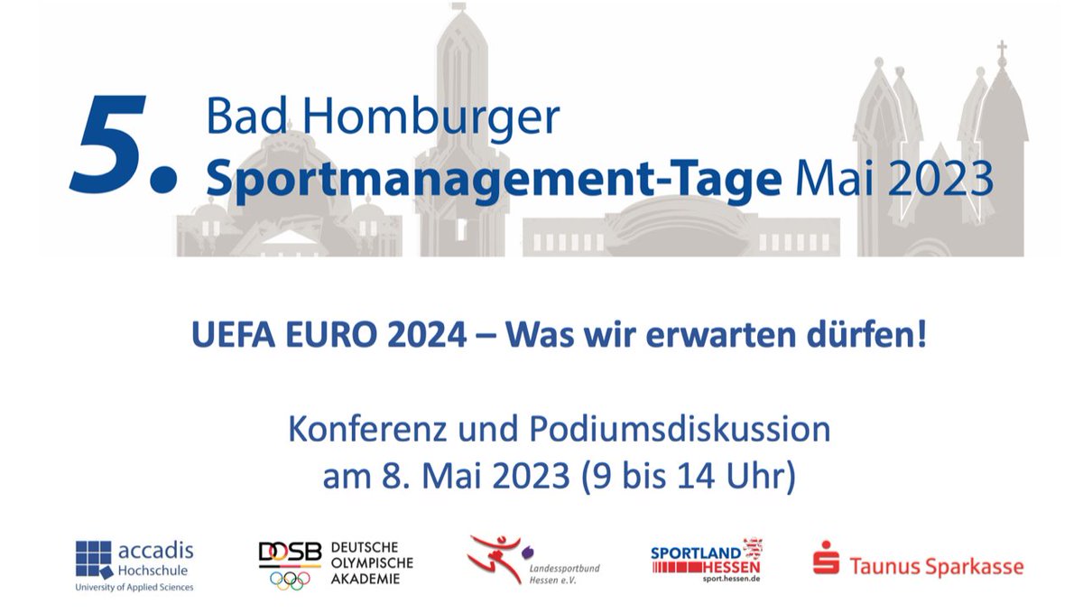 DOA (@deuoa) on Twitter photo ⚽️ Im Schatten der nahenden <a href="/EURO2024DE/">UEFA Nations League DE</a>, die in Deutschland stattfindet, lädt die @accadis_hg am Montag, 8. Mai 2023 von 9:00 Uhr bis 14:00 Uhr, zu den 5. Bad Homburger Sportmanagement-Tagen 🗓️
Infos & Anmeldung 👇
bit.ly/40ErUnL
#euro2024 #panel #sportmanagement ⚽️ Im Schatten der nahenden <a href="/EURO2024DE/">UEFA Nations League DE</a>, die in Deutschland stattfindet, lädt die @accadis_hg am Montag, 8. Mai 2023 von 9:00 Uhr bis 14:00 Uhr, zu den 5. Bad Homburger Sportmanagement-Tagen 🗓️
Infos & Anmeldung 👇
bit.ly/40ErUnL
#euro2024 #panel #sportmanagement