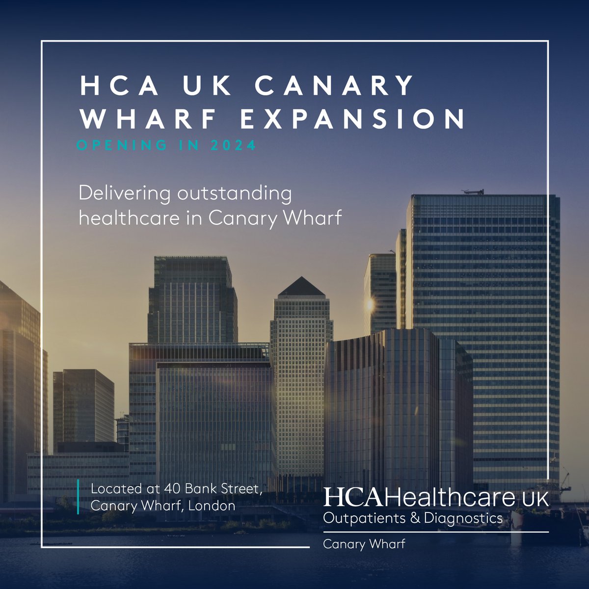 HCA UK are making an £18m investment in Canary Wharf to meet the growing demand for high quality private healthcare in this area.

Find out more about our outpatients and diagnostics centre, part of the London Bridge Hospital campus, opening in early 2024. bit.ly/3HngAWj