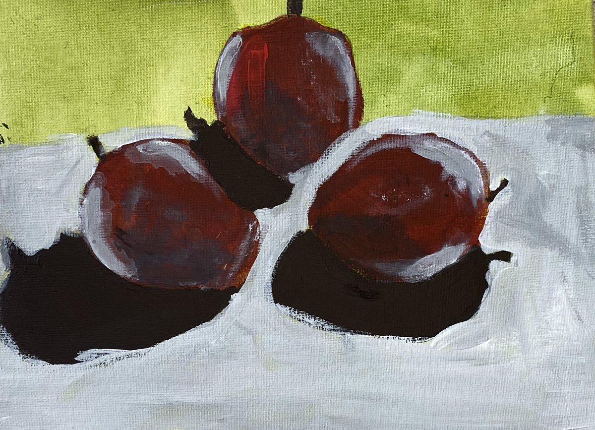 HansHerrArt's tweet photo. Acrylic apple still life paintings by art club students grades 3-5. @LSPioneers @HansHerrES https://t.co/ueHAjfyi3a