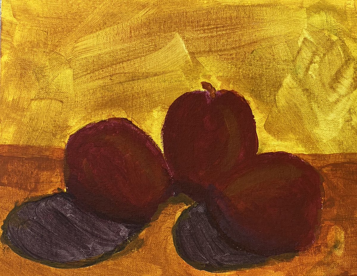 HansHerrArt's tweet photo. Acrylic apple still life paintings by art club students grades 3-5. @LSPioneers @HansHerrES https://t.co/ueHAjfyi3a