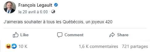 PatSavard's tweet photo. On va l'avoir notre férié! #420day #Quebec https://t.co/zY1wVo68Bq
