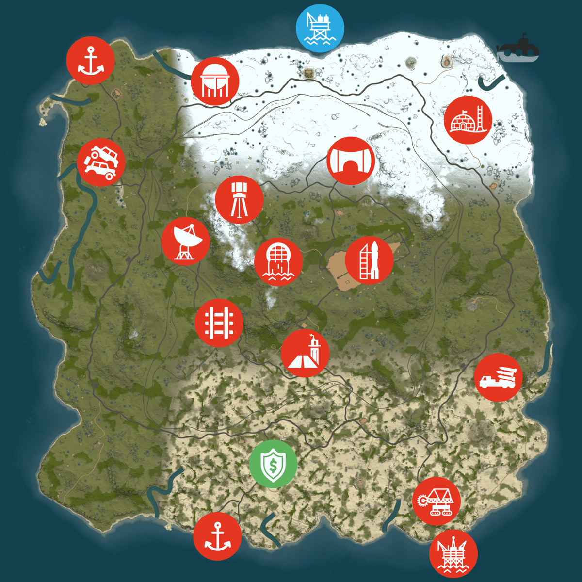 Paranoid_gg's tweet photo. Exciting changes coming in Rust's next wipes! Custom maps introduced, swamps & bandit out, trainyard in, terrain painting improved. Testing on EU servers first, then NA and JP. #RustUpdates #CustomMaps #Trainyard https://t.co/LeVf5skSOR