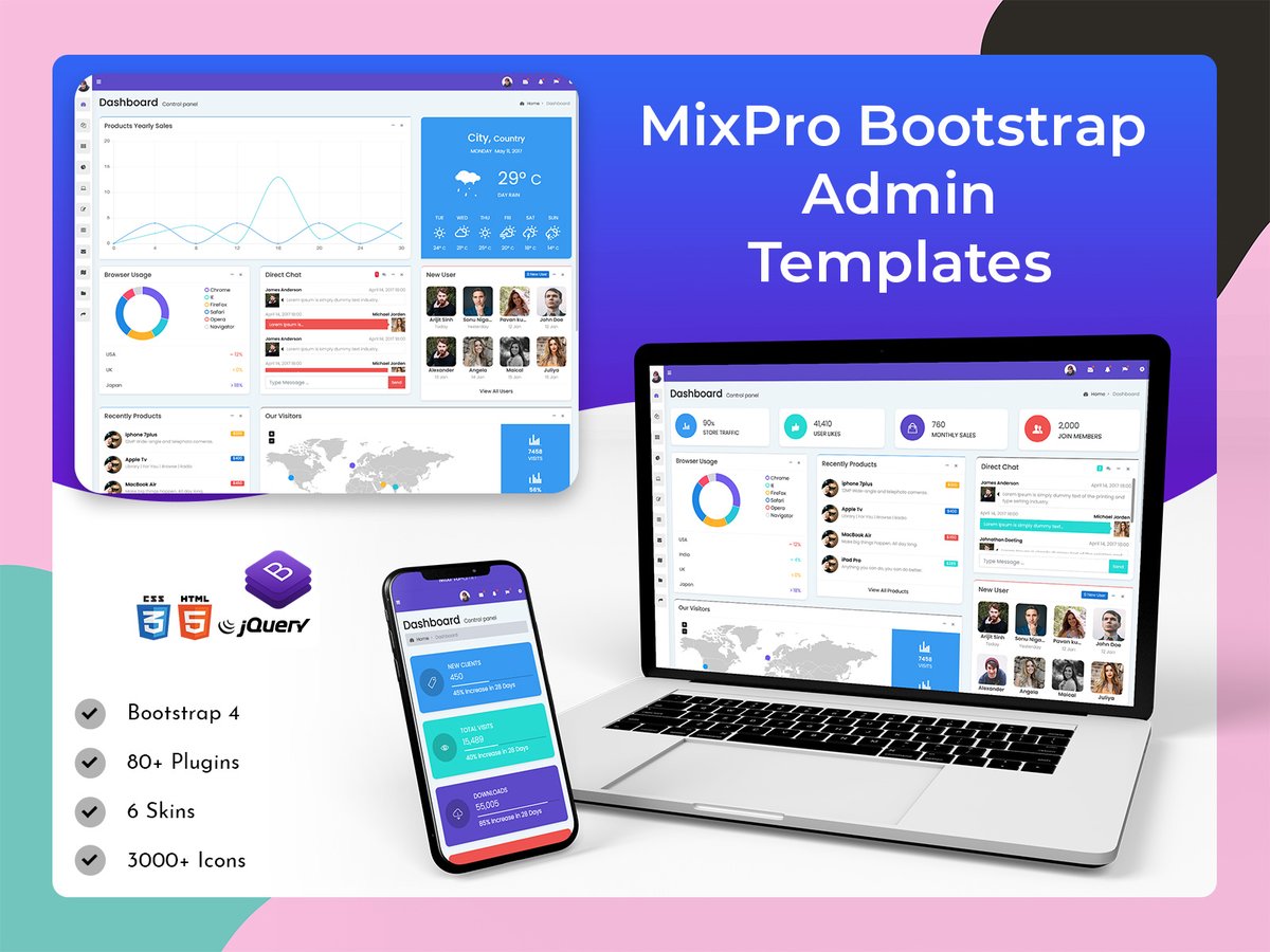 AdminTemplate's tweet photo. Mix Pro admin is Lightweight and easy customizable.
 . https://t.co/zXpgAbs6Nh…
. 
#envato #themeforest #AdminTemplates #Bootstrap4 #Bootstrap4Admin #Bootstrap4AdminDashboard #CMS #crmtemplate #CSS3 #Dashboard #hrmtemplate #HTMLTemplate #webkit #medicaltemplate #uiwebkit #ui https://t.co/mXDoD5JMCF