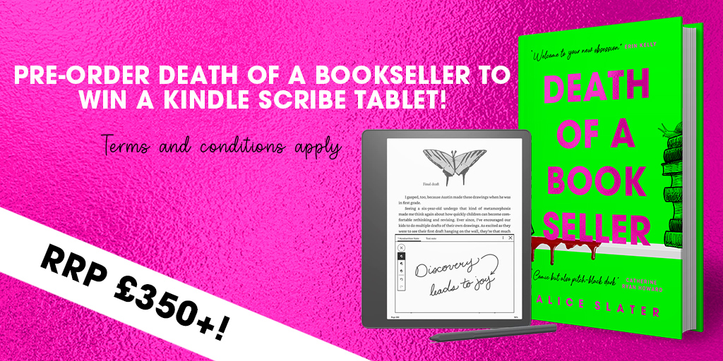 LAST CHANCE!
1st editions of #DeathOfABookseller hardback have a special foil design &amp; designed endpapers!
Pre-order to guarantee a 1st edition &amp; enter to WIN a Kindle Scribe!
Pre-order  &gt; deathofabookseller.carrd.co
Enter competition &gt; hodder.co.uk/uncategorized/…
Ts&amp;Cs in comments