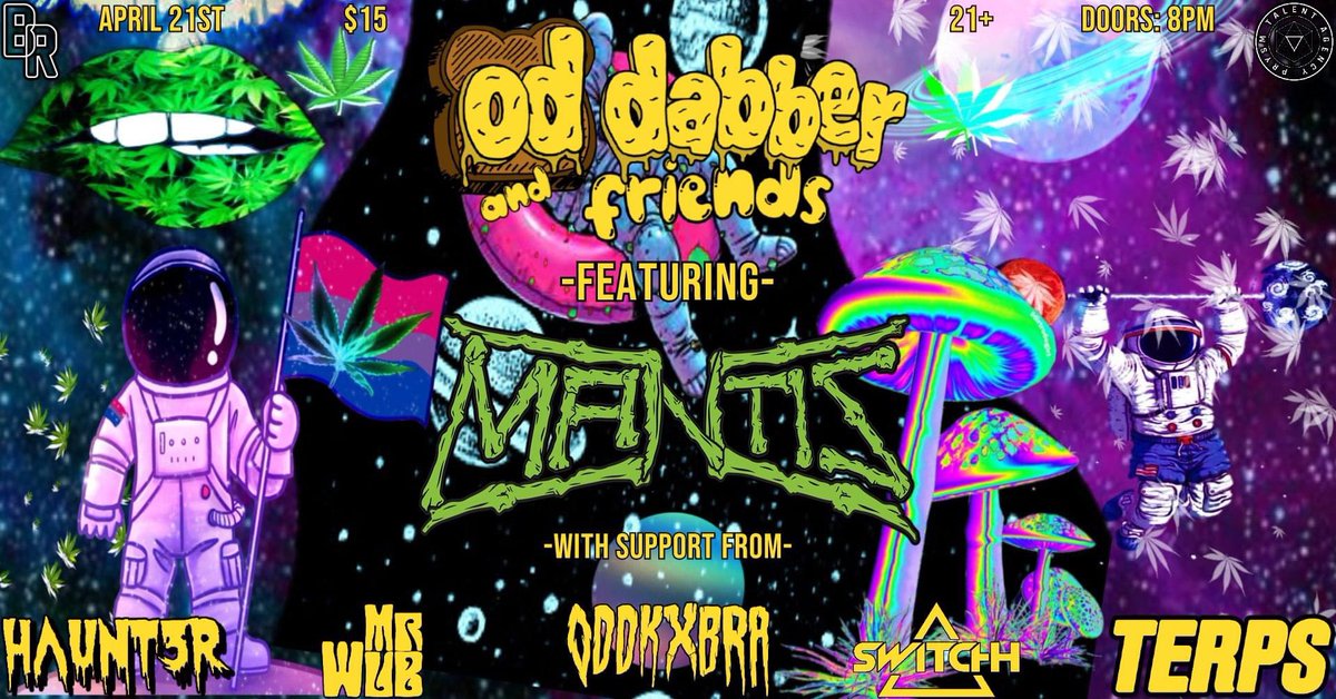 Tomorrow night! Who’s ready to rage at The Back Room with <a href="/OD_Dabber/">⚠️OD Dabber⚠️</a>, <a href="/MantisATL/">OLD MANtits</a> and a stacked lineup of local talent?! Show starts at 8. Tickets will be $15 at the door. Hope to see you all there.