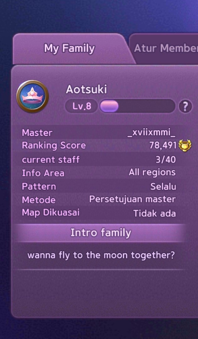 urcoldmoon's tweet photo. Opmem Aotsuki Family
Rules : 70 key/week
Sekalian nyari temen mabar🙏
#LineGetRich #LineIndonesia https://t.co/QDatR7i1wh